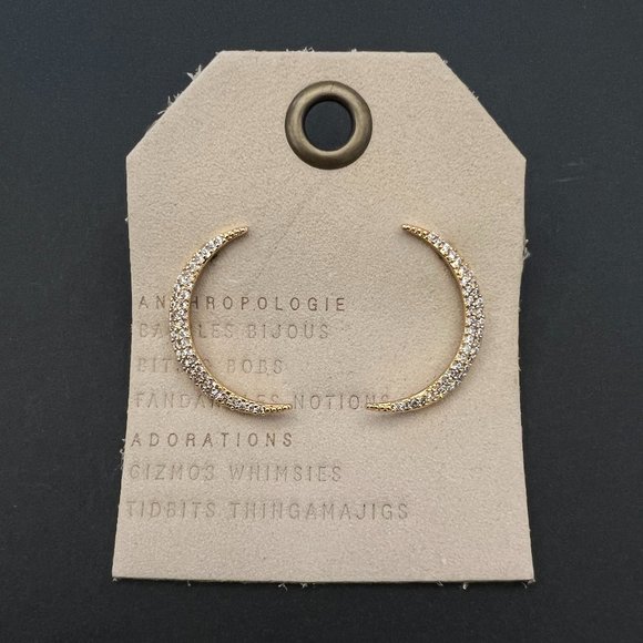 Anthropologie Embellished Crescent Earrings - Picture 4 of 6